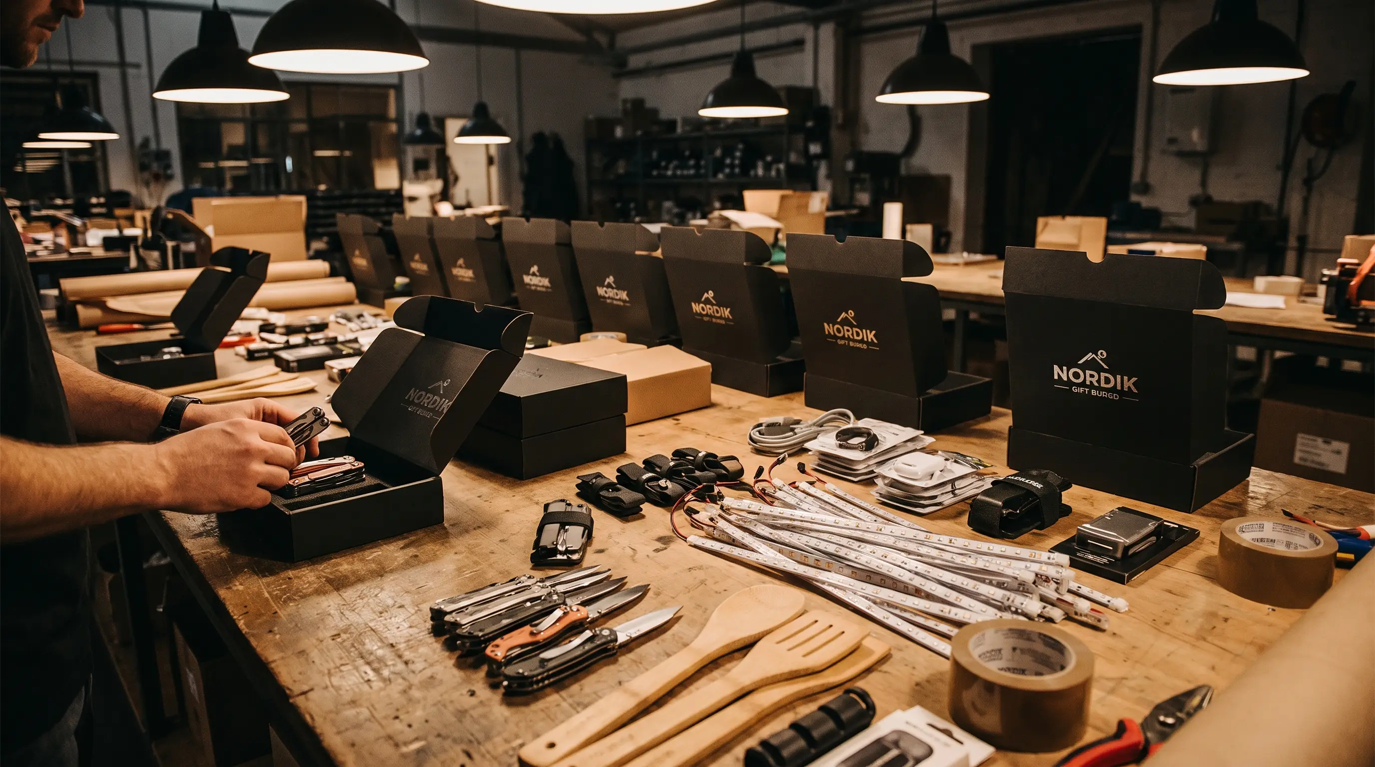 Nordik tim pakuje Mystery Box kutije u radionici